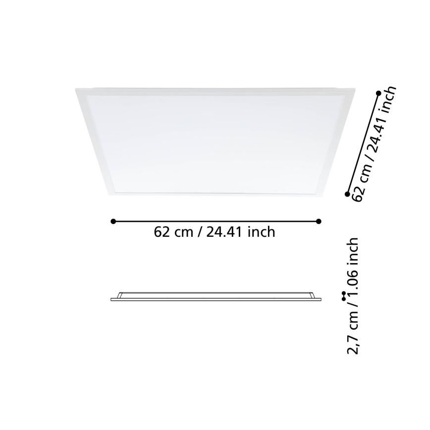 Eglo - LED Panel natynkowy LED/33W/230V 62x62 cm