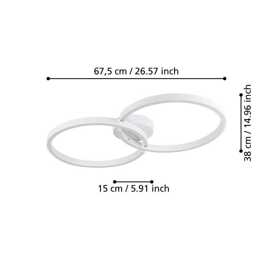 Eglo 900954 - LED RGBW Ściemnialny plafon LED/19,5W/230V 2700-6500K biały + pilot zdalnego sterowania