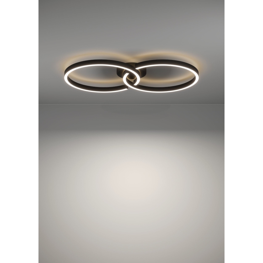 Eglo 900955 - Ściemnialna lampa sufitowa RGBW LED/19,5W/230V 2700-6500K czarna + pilot zdalnego sterowania