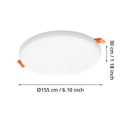 Eglo - LED Łazienkowa oprawa wpuszczana LED/11,5W/230V śr. 15,5 cm IP65