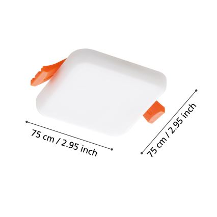 Eglo - LED Łazienkowa oprawa wpuszczana LED/4,5W/230V 7,5x7,5 cm IP65