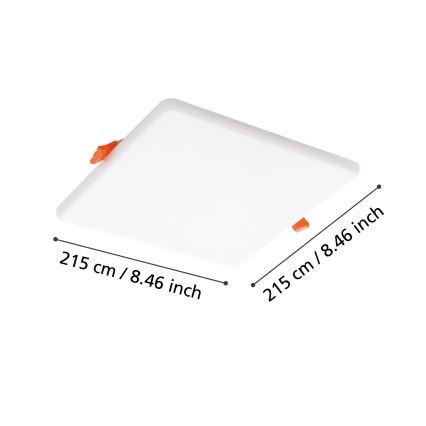 Eglo - LED Łazienkowa oprawa wpuszczana LED/18W/230V 21,5x21,5 cm IP65