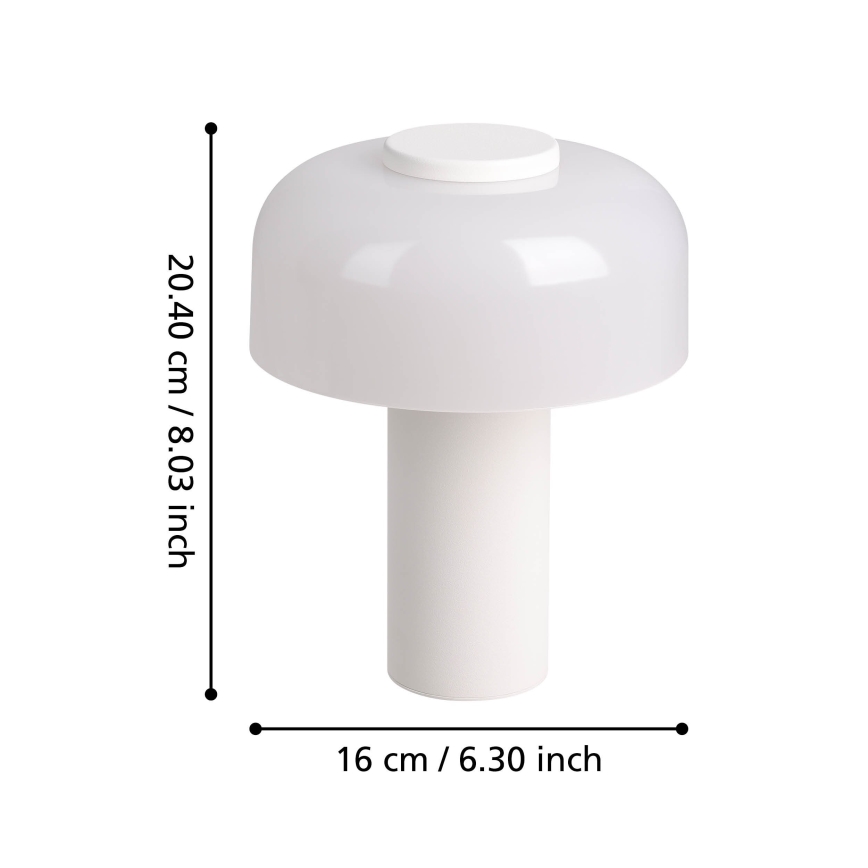 Eglo - LED Ściemnialna dotykowa zewnętrzna lampa LED/2,25W/5V 2400-4000K 5200 mAh IP44 biały