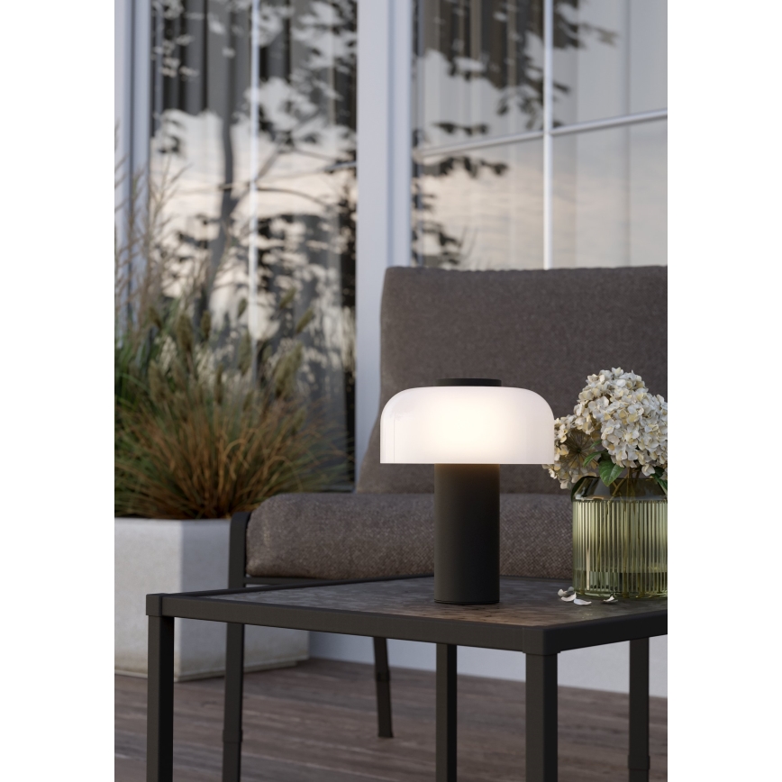 Eglo - LED Ściemnialna dotykowa zewnętrzna lampa LED/2,25W/5V 2400-4000K 5200 mAh IP44 czarny/biały