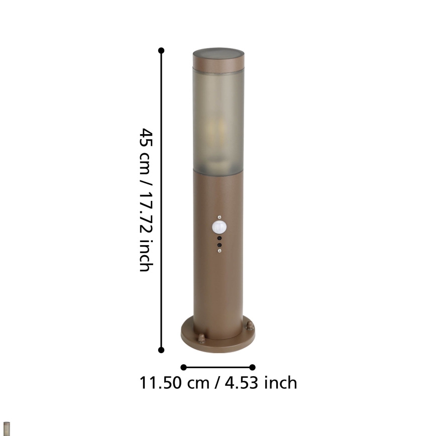 Eglo - Lampa zewnętrzna z czujnikiem 1xE27/15W/230V 45 cm IP44