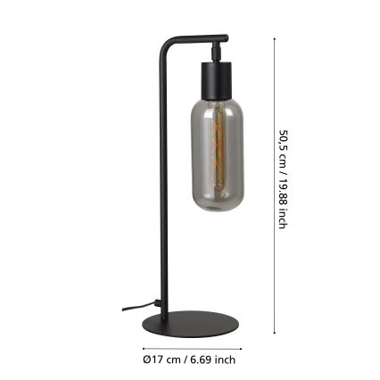 Eglo - Lampa stołowa 1xE27/4W/230V czarna/przydymiona