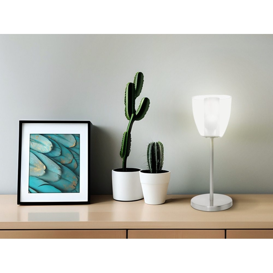 EGLO 90101 - Lampka stołowa OLBIA 1xG9/9W matowy chrom