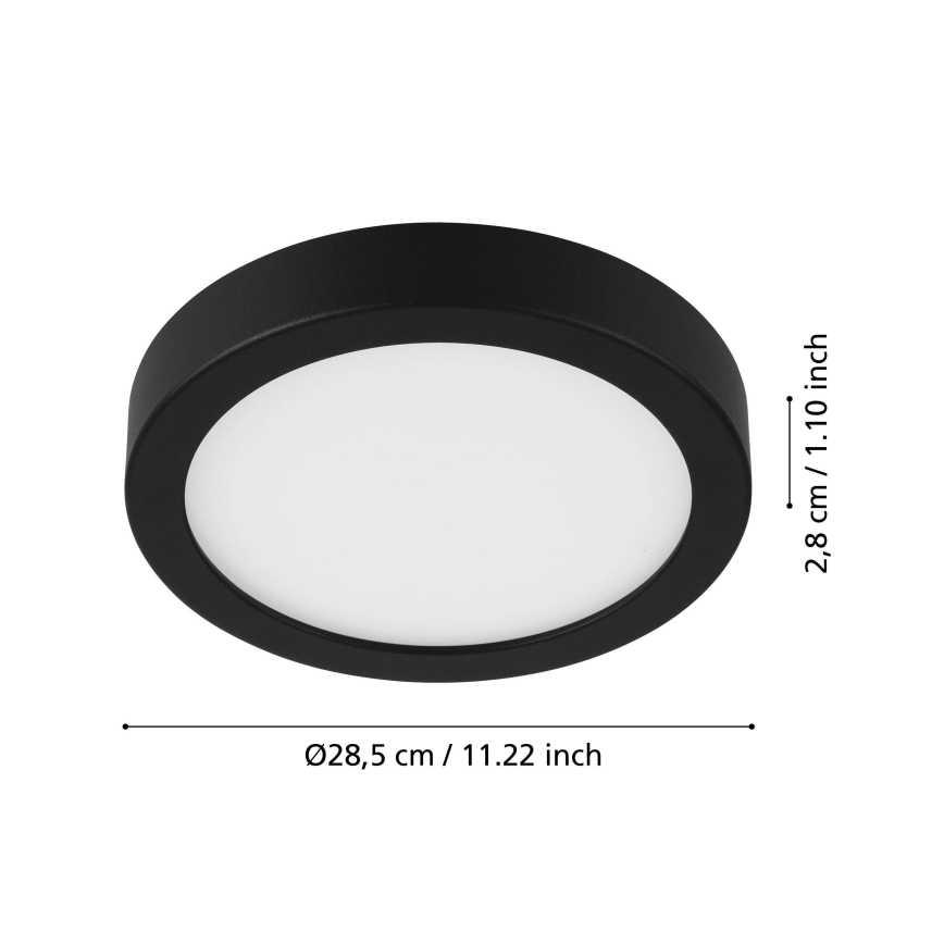 Eglo - LED plafon z czujnikiem ruchu LED/20,5W/230V 3000K czarny śr. 28,5 cm