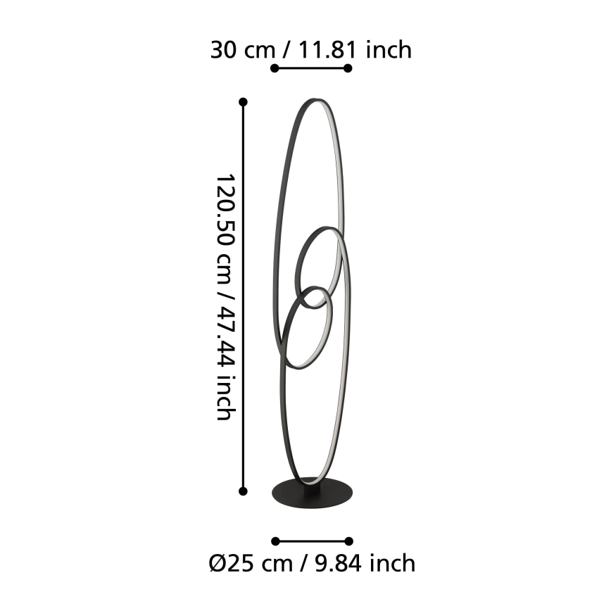 Eglo - LED Lampa podłogowa LED/38W/230V 3000K czarna