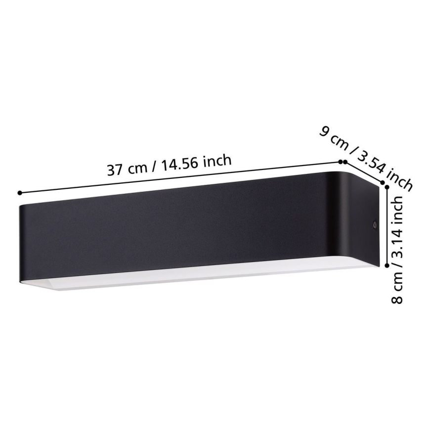 Eglo - LED Kinkiet LED/12W/230V 3000K czarne