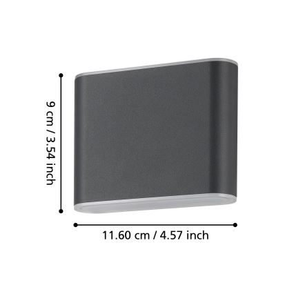 Eglo - LED Kinkiet zewnętrzny 2xLED/2,9W/230V 3000K/4000K/6500K IP65