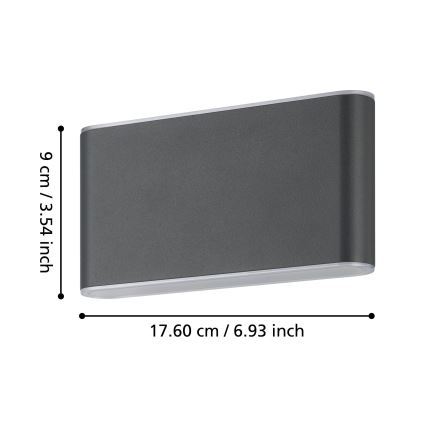 Eglo - LED Kinkiet zewnętrzny 2xLED/5,8W/230V 3000/4000/6500K IP65