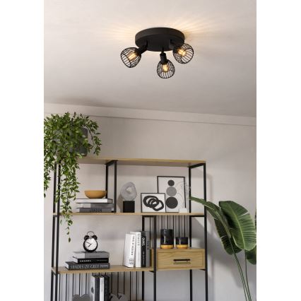 Eglo - Oświetlenie punktowe 3xE14/40W/230V czarne