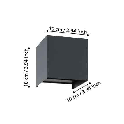 Eglo - LED Kinkiet 2xLED/1,5W/230V 3000K czarne