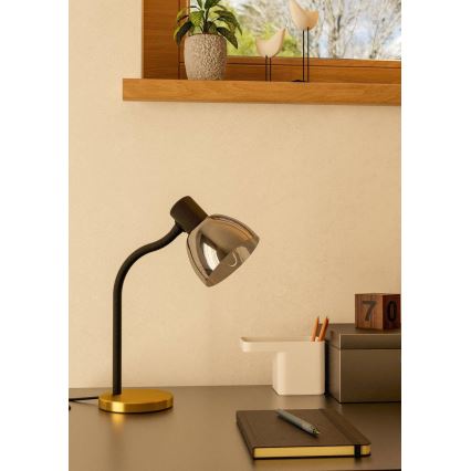 Eglo - Lampa stołowa 1xE14/25W/230V zl./czarne