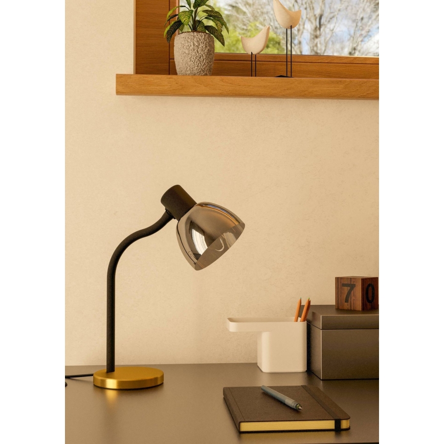 Eglo - Lampa stołowa 1xE14/25W/230V zl./czarne
