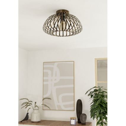 Eglo - Lampa sufitowa 1xE27/40W/230V, śr. 38,5 cm, brązowa