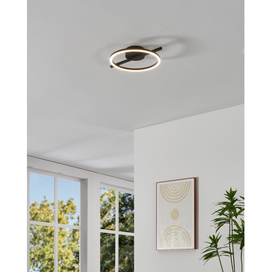 Eglo - LED RGBW Plafon ściemnialny LED/17W/230V 2700-6500K czarny + pilot zdalnego sterowania