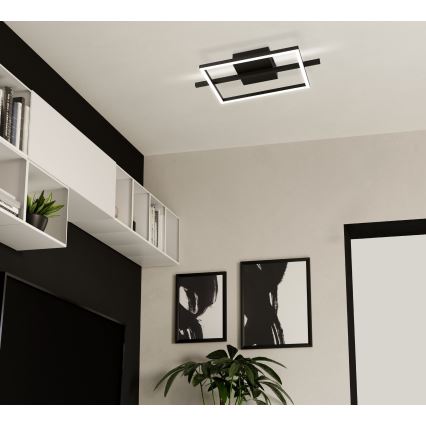 Eglo - LED RGBW Ściemnialny plafon LED/17W/230V 2700-6500K czarne + pilot zdalnego sterowania