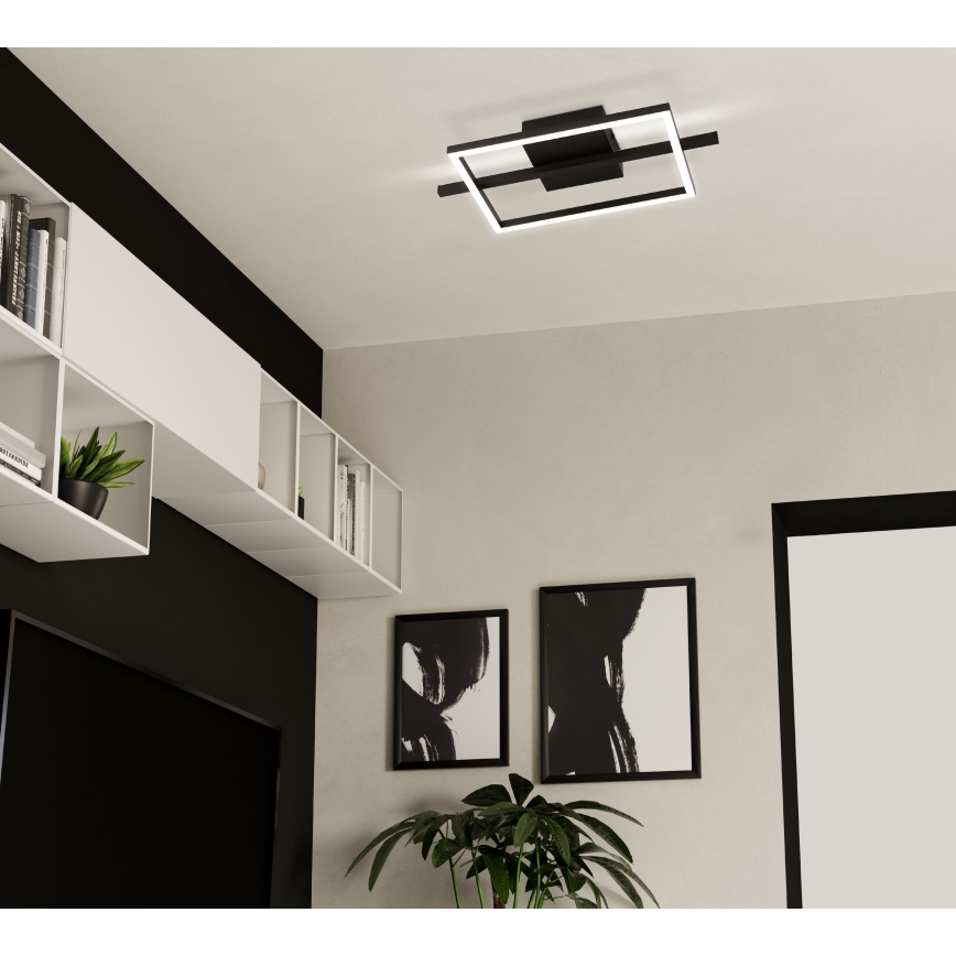 Eglo - LED RGBW Ściemnialny plafon LED/17W/230V 2700-6500K czarne + pilot zdalnego sterowania
