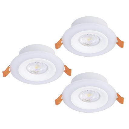 Eglo - ZESTAW 3xLED RGBW Ściemnialna łazienkowa oprawa wpuszczana 3xLED/3,8W/230V 2700-6500K IP44 + zdalne sterowanie