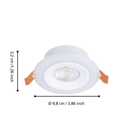 Eglo - ZESTAW 3xLED RGBW Ściemnialna łazienkowa oprawa wpuszczana 3xLED/3,8W/230V 2700-6500K IP44 + zdalne sterowanie