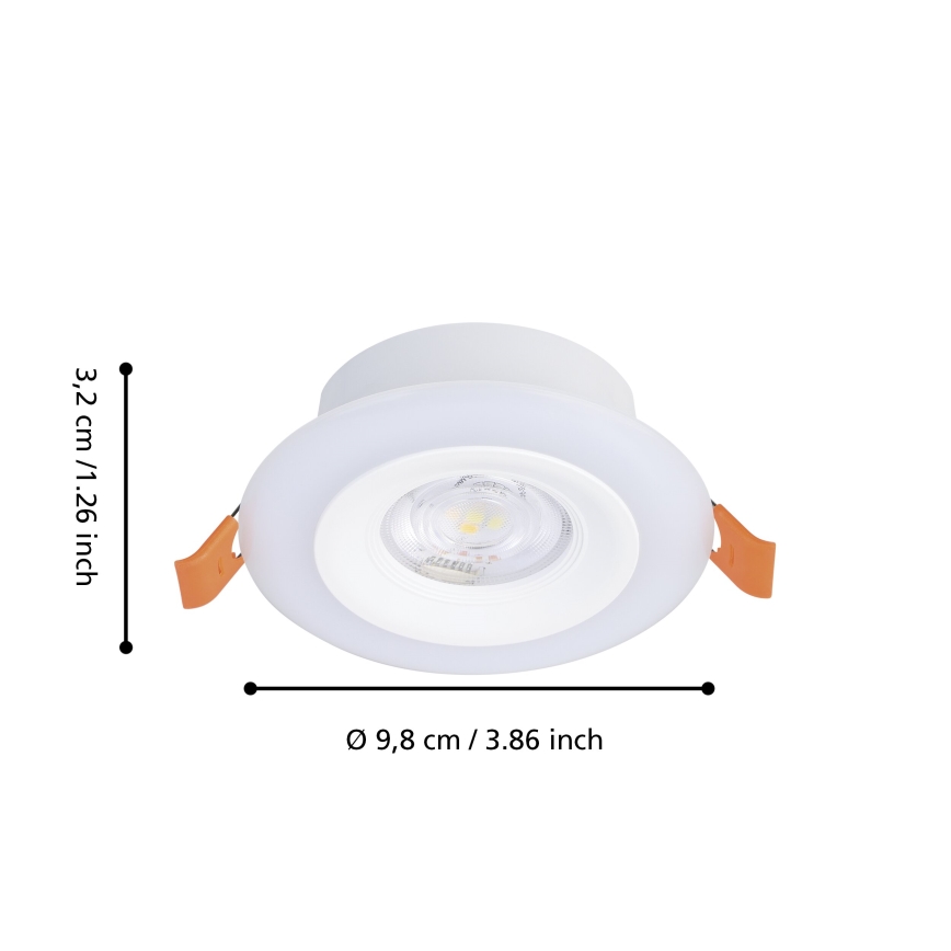 Eglo - ZESTAW 3xLED RGBW Ściemnialna łazienkowa oprawa wpuszczana 3xLED/3,8W/230V 2700-6500K IP44 + zdalne sterowanie