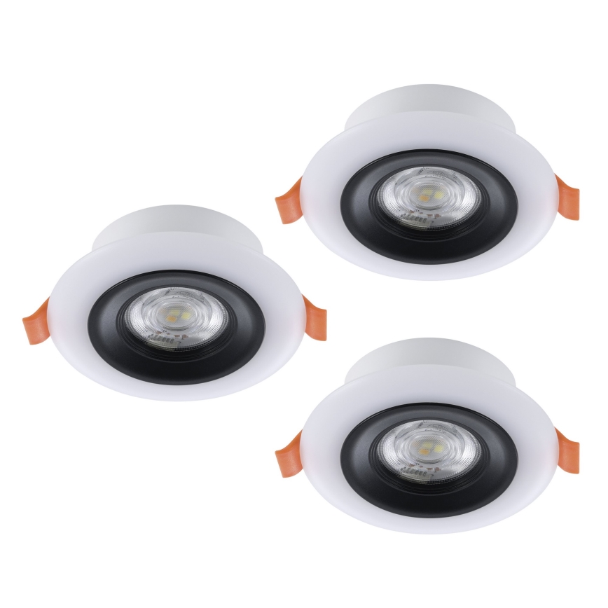 Eglo - ZESTAW 3x LED RGBW ściemnialne wpuszczane oprawy sufitowe do łazienki LED/3,8W/230V 2700-6500K IP44 + pilot zdalnego sterowania