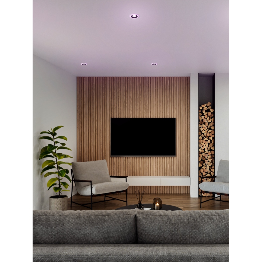 Eglo - ZESTAW 3x LED RGBW ściemnialne wpuszczane oprawy sufitowe do łazienki LED/3,8W/230V 2700-6500K IP44 + pilot zdalnego sterowania