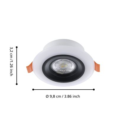 Eglo - ZESTAW 3x LED RGBW ściemnialne wpuszczane oprawy sufitowe do łazienki LED/3,8W/230V 2700-6500K IP44 + pilot zdalnego sterowania