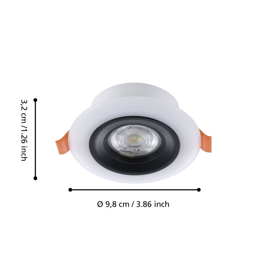 Eglo - ZESTAW 3x LED RGBW ściemnialne wpuszczane oprawy sufitowe do łazienki LED/3,8W/230V 2700-6500K IP44 + pilot zdalnego sterowania