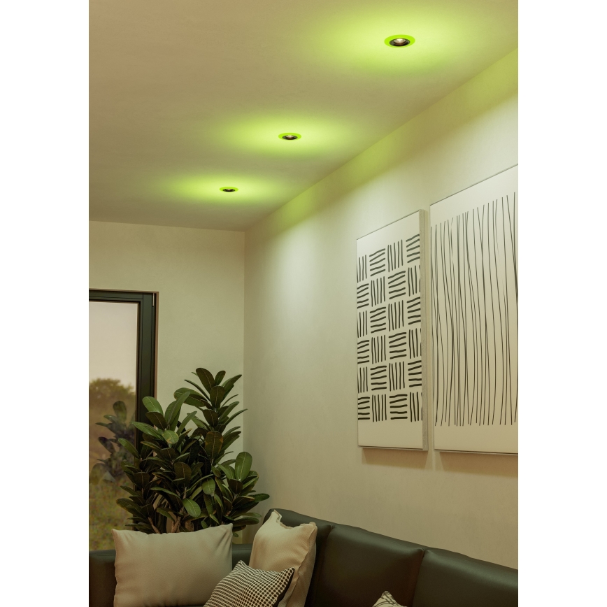 Eglo - ZESTAW 3x LED RGBW Ściemnialna łazienkowa oprawa wpuszczana 3xLED/3,8W/230V 2700-6500K IP44 + zdalne sterowanie