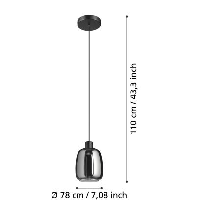 Eglo - LED RGBW Ściemnialny żyrandol na lince LED/3,7W/230V 2700-6500K czarne ZigBee
