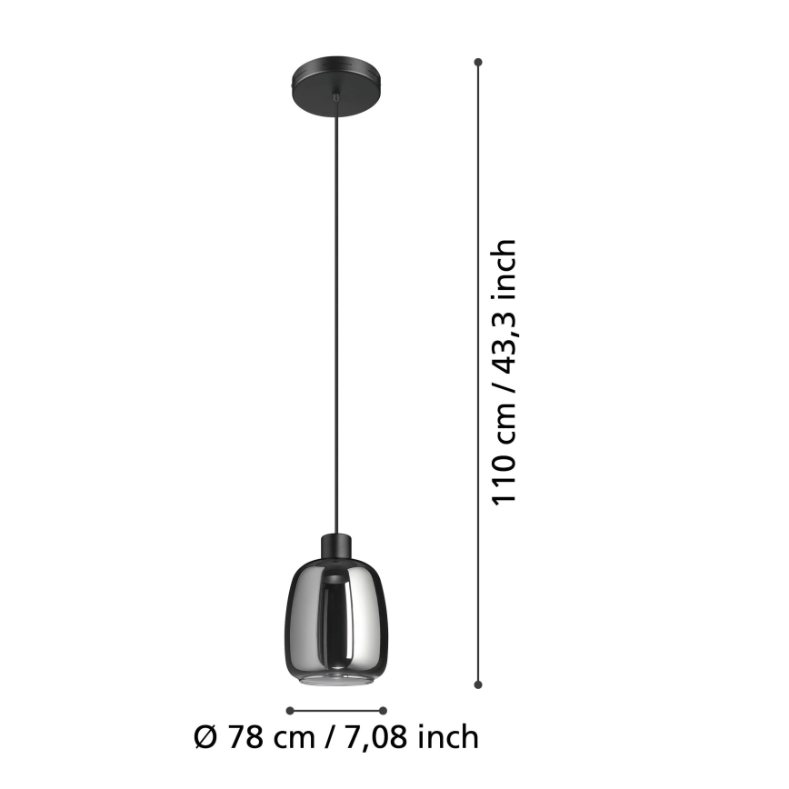 Eglo - LED RGBW Ściemnialny żyrandol na lince LED/3,7W/230V 2700-6500K czarne ZigBee