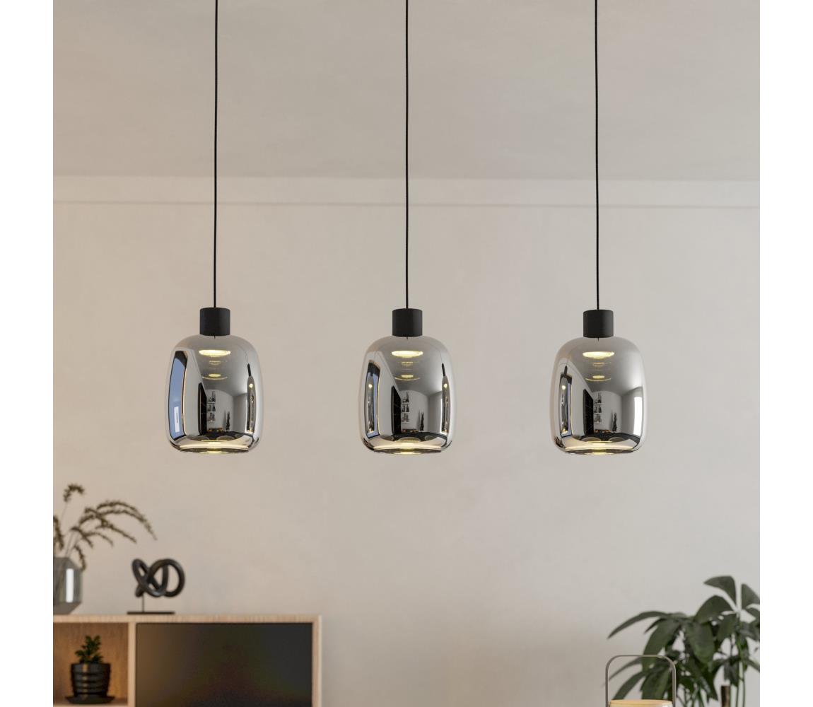 Eglo 901121-LED RGBW Ściemnialny żyrandol na lince MOLOCHIO-Z 3xLED/3,7W/230V szare