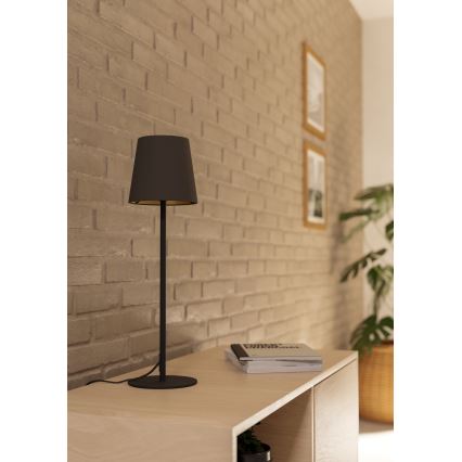 Eglo - Lampa stołowa 1xE14/40W/230V czarna/brązowa