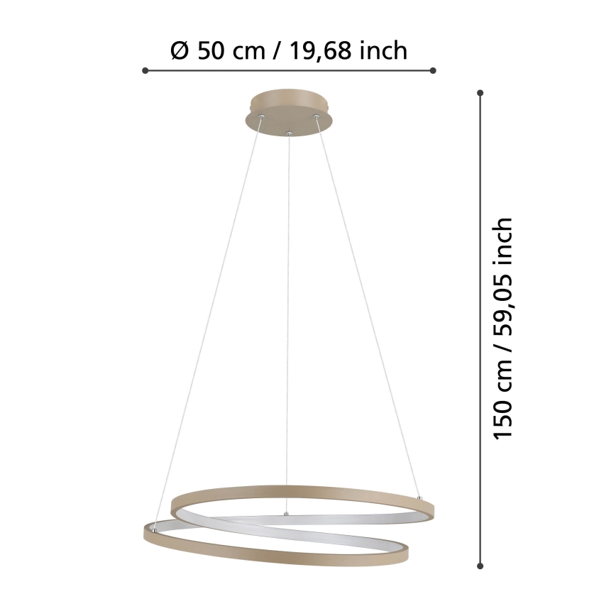 Eglo - LED Żyrandol na lince LED/36W/230V 3000K beżowy