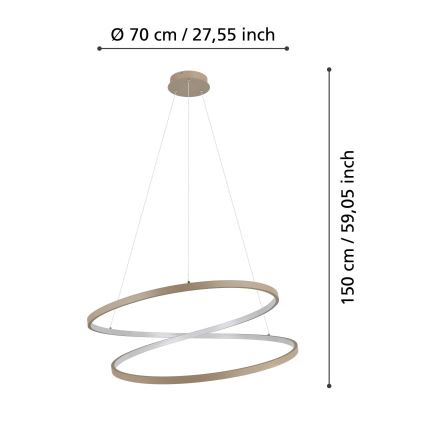 Eglo - LED Żyrandol na lince LED/42W/230V 3000K beżowe