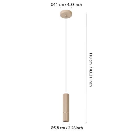 Eglo - LED Żyrandol na lince 1xGU10/5W/230V 3000K beżowe