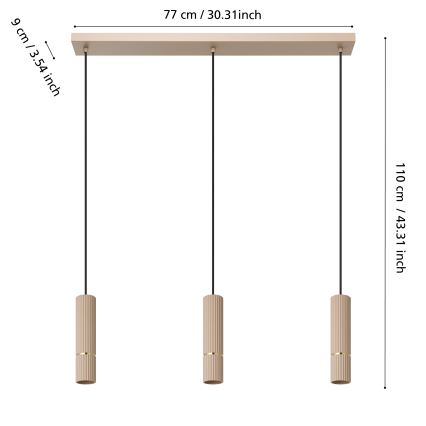 Eglo - LED Żyrandol na lince 3xGU10/5W/230V 3000K beżowe
