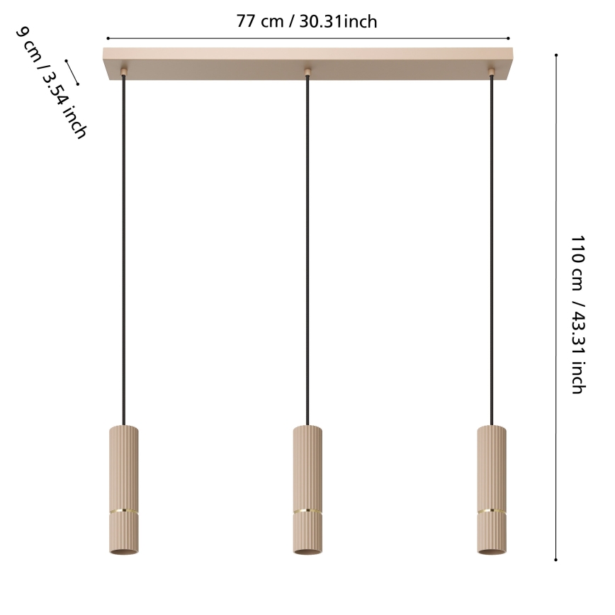 Eglo - LED Żyrandol na lince 3xGU10/5W/230V 3000K beżowe