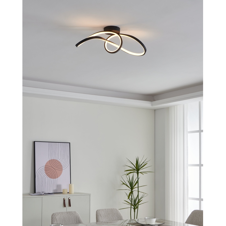 Eglo - Ściemnialna lampa sufitowa RGBW LED/22W/230V 2700-6500K czarny