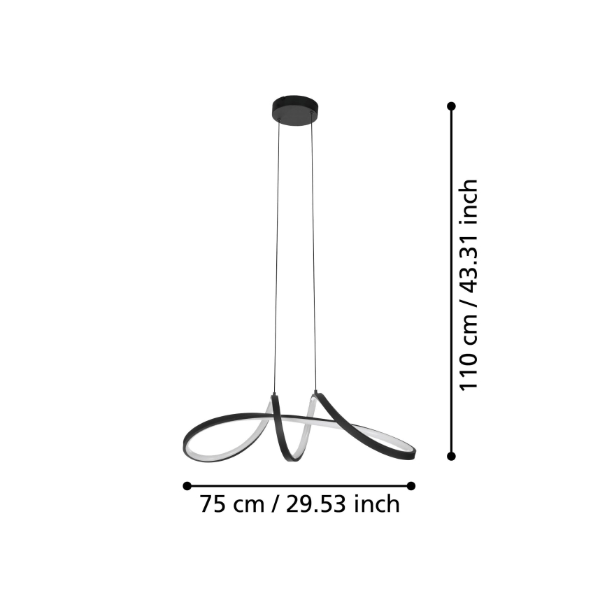 Eglo - LED RGBW Ściemnialny żyrandol na lince LED/22W/230V 2700-6500K czarny