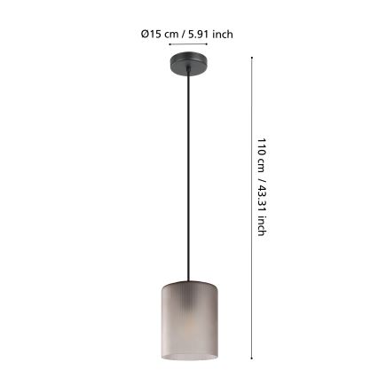 Eglo - Żyrandol na lince 1xE27/40W/230V szary