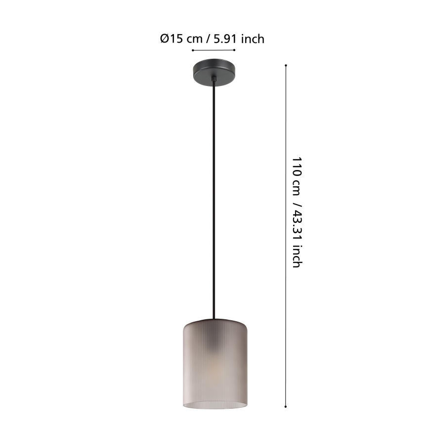 Eglo - Żyrandol na lince 1xE27/40W/230V szary