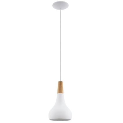 Eglo - Żyrandol na lince 1xE27/60W/230V śr. 18 cm biały - certyfikat FSC