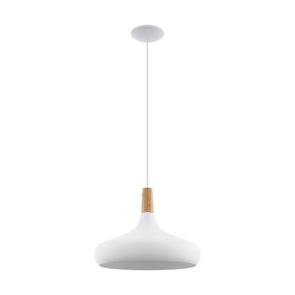 Eglo - Żyrandol na lince 1xE27/40W/230V śr. 40 cm biały - FSC certyfikowano