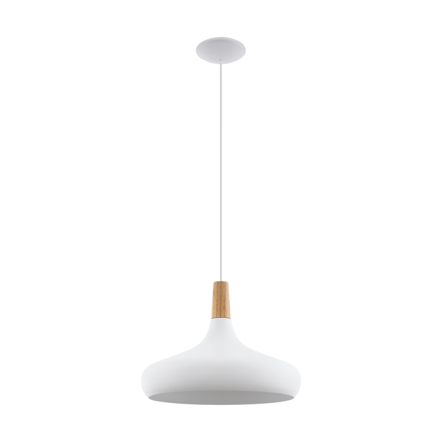 Eglo - Żyrandol na lince 1xE27/40W/230V śr. 40 cm biały - FSC certyfikowano