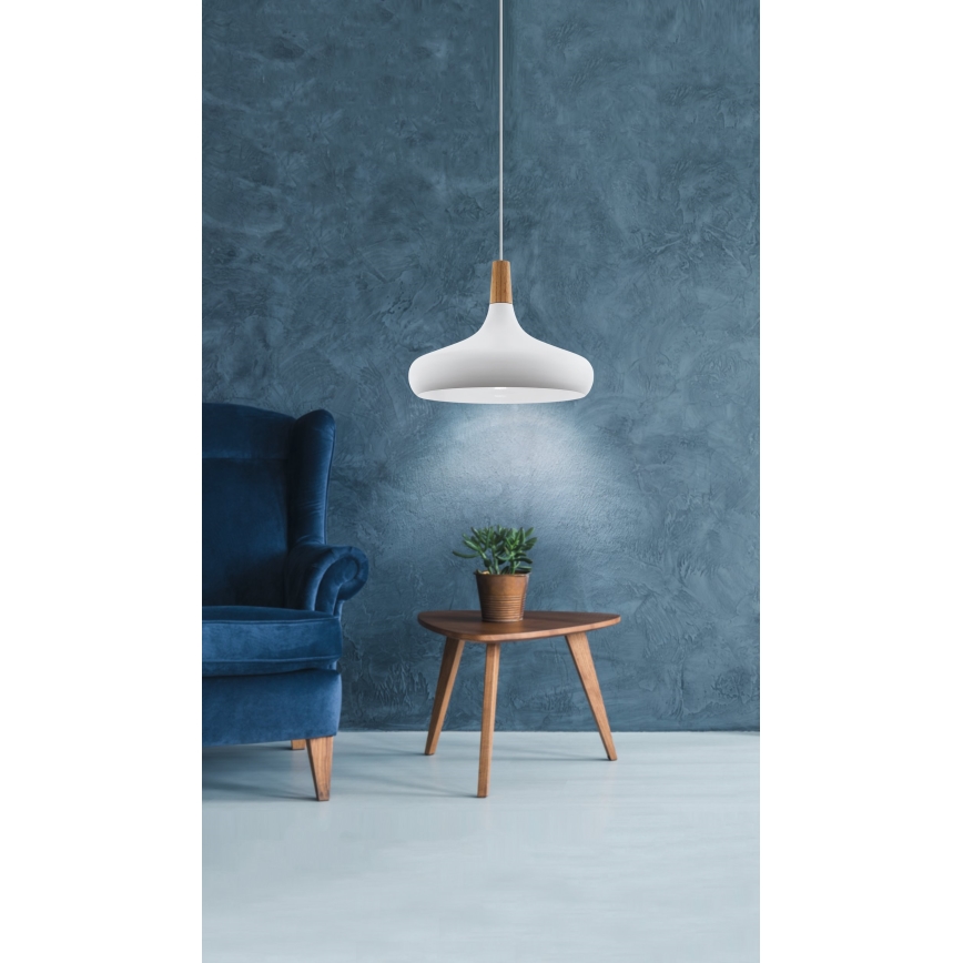 Eglo - Żyrandol na lince 1xE27/40W/230V śr. 40 cm biały - FSC certyfikowano