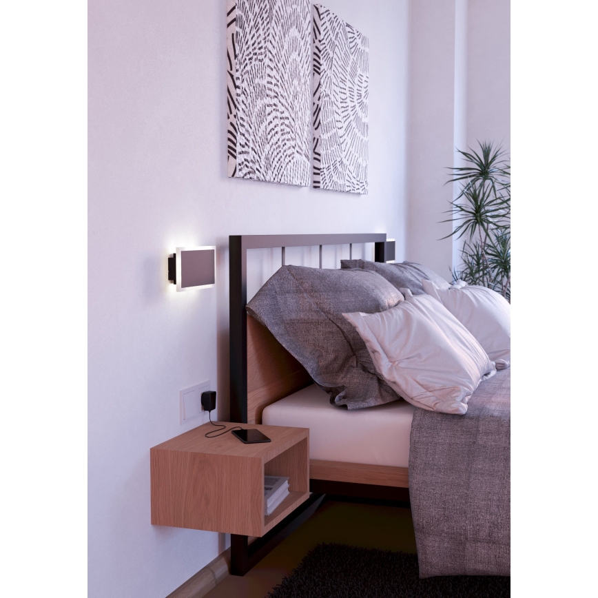 Eglo - LED Kinkiet LED/12W/230V 3000K 12x23 cm czarne